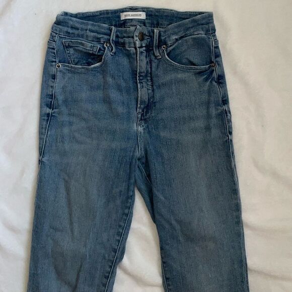 Good American Good Waist Skinny Jeans Light Wash Size 27 - Picture 2 of 5